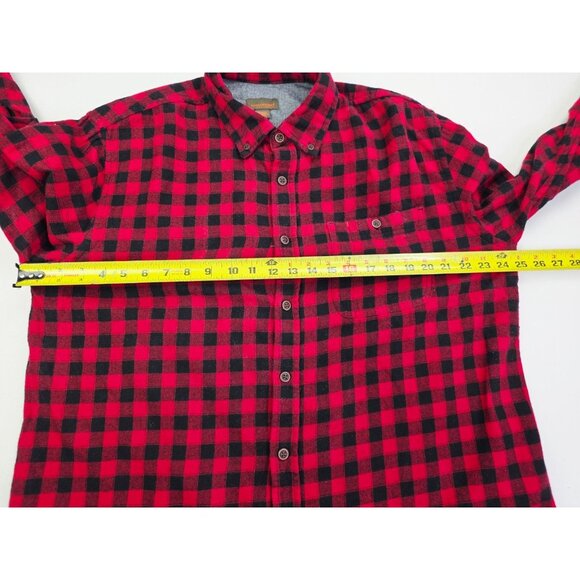 Northwest Territory Size Large Mens Red Black Flannel Button Down Logo Tag Shirt - Picture 3 of 10